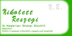 nikolett reszegi business card